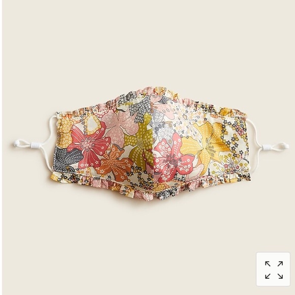 J. CREW Liberty Florals Ruffle Trim Two Nonmedical Face Masks NWT - Picture 4 of 6